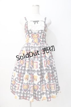 画像1: axes femme kawaii / ベアズベーカリー柄ジャンスカ M 黒 Y-25-08-08-095-AX-OP-SZ-ZY