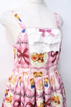 画像4: axes femme kawaii / ベアズベーカリー柄ジャンスカ M ピンク Y-25-08-08-096-AX-OP-SZ-ZY