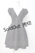 axes femme POETIQUE / フラワージャカードワンピース M 黒 Y-25-08-08-098-AX-OP-SZ-ZY