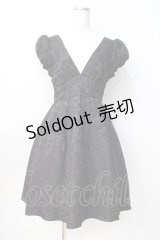 axes femme POETIQUE / フラワージャカードワンピース M 黒 Y-25-08-08-098-AX-OP-SZ-ZY