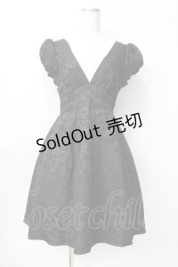 axes femme POETIQUE / フラワージャカードワンピース M 黒 Y-25-08-08-098-AX-OP-SZ-ZY