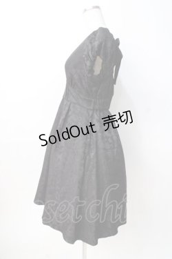 画像2: axes femme POETIQUE / フラワージャカードワンピース M 黒 Y-25-08-08-098-AX-OP-SZ-ZY