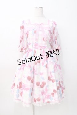 画像1: Angelic Pretty / Sweet Cherry Margaretワンピース  ピンク Y-25-08-08-101-AP-OP-SZ-ZY