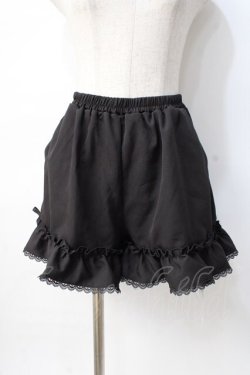 画像1: DearMyLove / ちら見せフリルショートパンツ  黒 Y-25-08-08-108-EL-PA-SZ-ZY