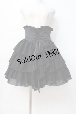 画像1: MARBLE / コルセットシフォンスカート  黒 Y-25-08-08-109-GO-SK-AS-ZY