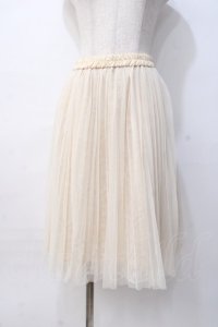 axes femme / チュール重ねレース刺繍スカート  生成り Y-25-08-08-113-AX-SK-SZ-ZY