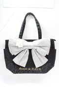 Maison de FLEUR / ルミネ限定レースビッグリボントートMバッグ F ブラック Y-25-08-08-002-LO-BG-SZ-ZY