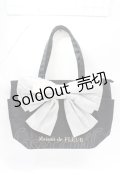 Maison de FLEUR / ルミネ限定レースビッグリボントートMバッグ F ブラック Y-25-08-08-002-LO-BG-SZ-ZY