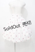 mille fille closet / ストロベリー柄スカート  白 Y-25-08-08-114-LO-SK-SZ-ZT0926A