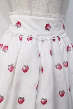 画像4: mille fille closet / ストロベリー柄スカート  白 Y-25-08-08-114-LO-SK-SZ-ZY