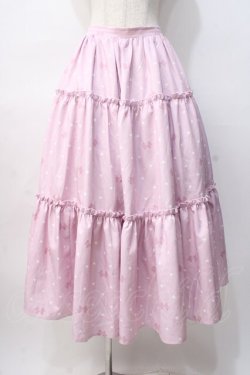 画像1: axes femme kawaii / ハートドット柄ティアードスカート M ピンク Y-25-08-08-117-AX-SK-SZ-ZY