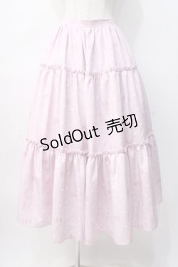 画像1: axes femme kawaii / ハートドット柄ティアードスカート M ピンク Y-25-08-08-117-AX-SK-SZ-ZH