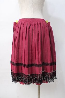 画像2: axes femme / ウエストビジュープリーツスカート M ワイン Y-25-08-08-122-AX-SK-SZ-ZY