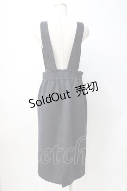 画像3: axes femme / レースサス付ナロースカート M 紺 Y-25-08-08-125-AX-SK-SZ-ZY