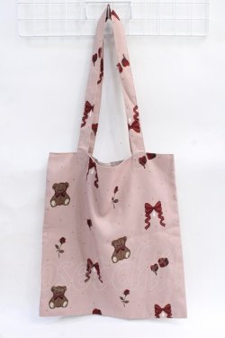 画像1: axes femme kawaii / プレゼントベアートートバッグ  ピンク Y-25-08-08-016-AX-BG-SZ-ZY