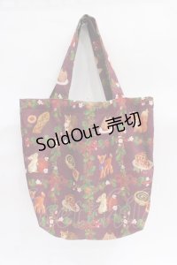 axes femme kawaii / 森のケーキ屋さんトート  ワイン Y-25-08-08-017-AX-BG-SZ-ZY