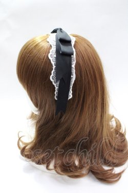 画像2: axes femme kawaii / レースリボンカチューシャ  黒 Y-25-08-08-018-AX-AC-SZ-ZY