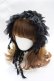画像1: MARBLE / フリンジリボンフリルヘッドドレス  黒 Y-25-08-08-019-GO-AC-SZ-ZY (1)