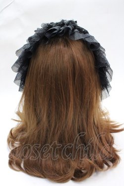 画像3: MARBLE / フリンジリボンフリルヘッドドレス  黒 Y-25-08-08-019-GO-AC-SZ-ZY