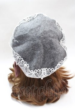 画像3: m petit by misako / AMレースバスクベレー  中灰 Y-25-08-08-020-LO-AC-SZ-ZY