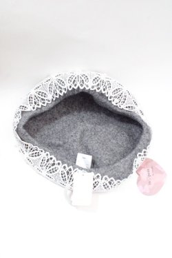 画像5: m petit by misako / AMレースバスクベレー  中灰 Y-25-08-08-020-LO-AC-SZ-ZY