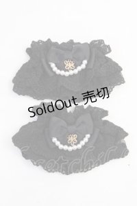 axes femme kawaii / レーシーお袖留め  黒 Y-25-08-08-022-AX-ZA-SZ-ZY