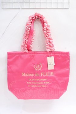 画像1: Maison de FLEUR / ピンクマニアフリルハンドルトートMバッグ F ピンク Y-25-08-08-003-LO-BG-HR-ZY