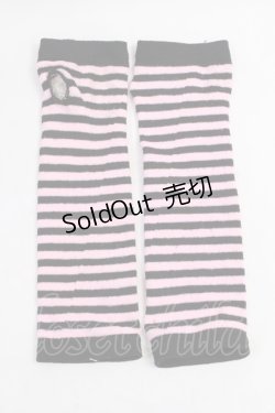 画像2: Amilige / ボーダーアームウォーマー  黒×ピンク Y-25-08-08-024-PU-ZA-SZ-ZT150-F002