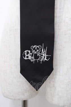 画像3: Amilige / Bandit Bear 刺繍ネクタイ  黒 Y-25-08-08-025-PU-ZA-SZ-ZY