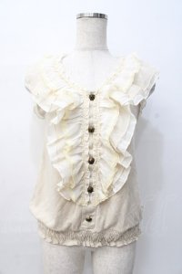 axes femme / フリルアウタータンク M 生成り Y-25-08-08-031-AX-TO-SZ-ZY