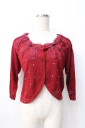 axes femme / リボンデザインボレロ M 赤 Y-25-08-08-033-AX-TO-SZ-ZY