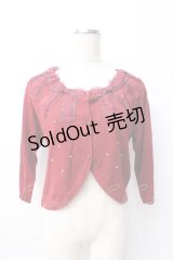 axes femme / リボンデザインボレロ M 赤 Y-25-08-08-033-AX-TO-SZ-ZY