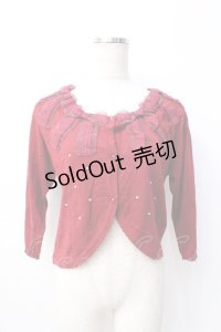 axes femme / リボンデザインボレロ M 赤 Y-25-08-08-033-AX-TO-SZ-ZY