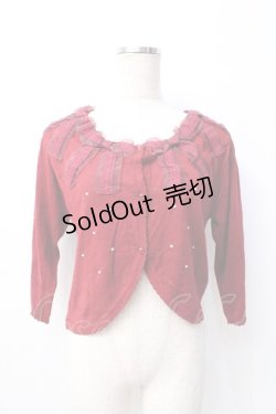 画像1: axes femme / リボンデザインボレロ M 赤 Y-25-08-08-033-AX-TO-SZ-ZY