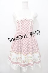 axes femme / ギンガム×花柄ワンピース  赤 Y-25-08-11-041-AX-OP-SZ-ZY