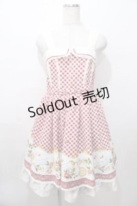 axes femme / ギンガム×花柄ワンピース  赤 Y-25-08-11-041-AX-OP-SZ-ZY