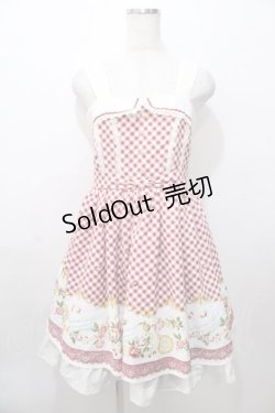 画像1: axes femme / ギンガム×花柄ワンピース  赤 Y-25-08-11-041-AX-OP-SZ-ZY
