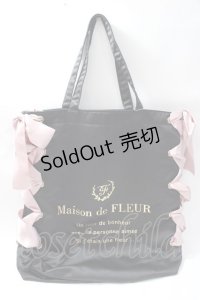 Maison de FLEUR / レースアップリボントートバッグ  黒 Y-25-08-11-005-LO-BG-SZ-ZY