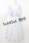 axes femme POETIQUE / トランプ刺繍エプロン風ワンピース M サックス Y-25-08-11-042-AX-OP-SZ-ZY