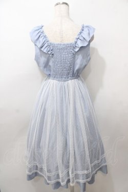 画像2: axes femme POETIQUE / トランプ刺繍エプロン風ワンピース M サックス Y-25-08-11-042-AX-OP-SZ-ZY