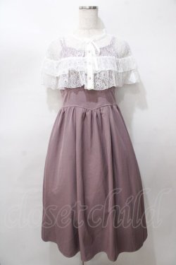 画像1: axes femme POETIQUE / レースケープ付キャミワンピース M ピンク Y-25-08-11-043-AX-OP-SZ-ZY