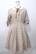 axes femme POETIQUE / ベルトデザイン半袖ワンピース M 茶 Y-25-08-11-047-AX-OP-SZ-ZY
