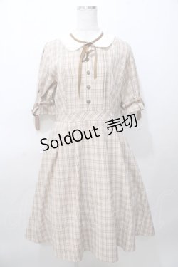 画像1: axes femme POETIQUE / ベルトデザイン半袖ワンピース M 茶 Y-25-08-11-047-AX-OP-SZ-ZY