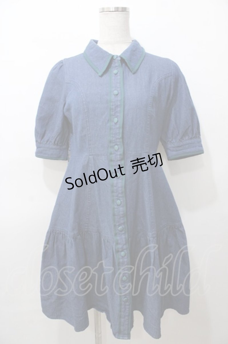画像1: axes femme POETIQUE / ティアードデニムワンピース M インディゴ Y-25-08-11-048-AX-OP-SZ-ZH (1)