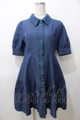 axes femme POETIQUE / ティアードデニムワンピース M インディゴ Y-25-08-11-048-AX-OP-SZ-ZY