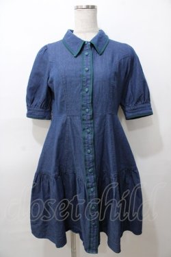 画像1: axes femme POETIQUE / ティアードデニムワンピース M インディゴ Y-25-08-11-048-AX-OP-SZ-ZY