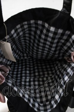 画像3: Maison de FLEUR / レースアップリボントートバッグ  黒 Y-25-08-11-005-LO-BG-SZ-ZY