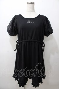 axes femme POETIQUE / シアーパフ袖カットミニワンピ M 黒 Y-25-08-11-049-AX-OP-SZ-ZY