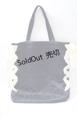 画像2: Maison de FLEUR / レースアップリボントートバッグ  紺 Y-25-08-11-006-LO-BG-SZ-ZY
