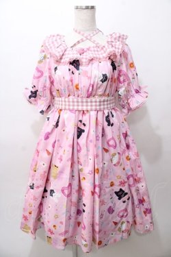 画像1: axes femme kawaii / ハッピーバカンス柄ワンピース M ピンク Y-25-08-11-056-AX-OP-SZ-ZY